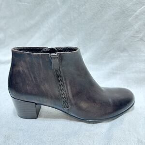 ECCO Shape M 35 Women's Leather Ankle Boot Brown US 9-9.5 / EU 40 double zipper